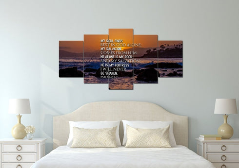 Psalm 62:1-2 Canvas Wall Art Print